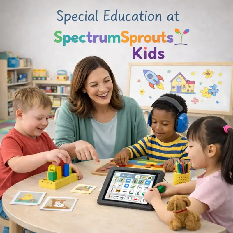 Special education at SpectrumSprouts Kids supporting children with diverse learning needs.